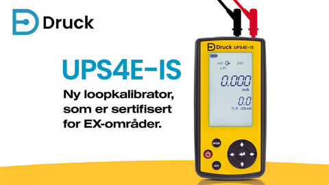 Nå er den endelig her!  Ex-versjonen av den nye UPS4E mA sløyfekalibratoren fra Druck er nå endelig klar for markedet!

